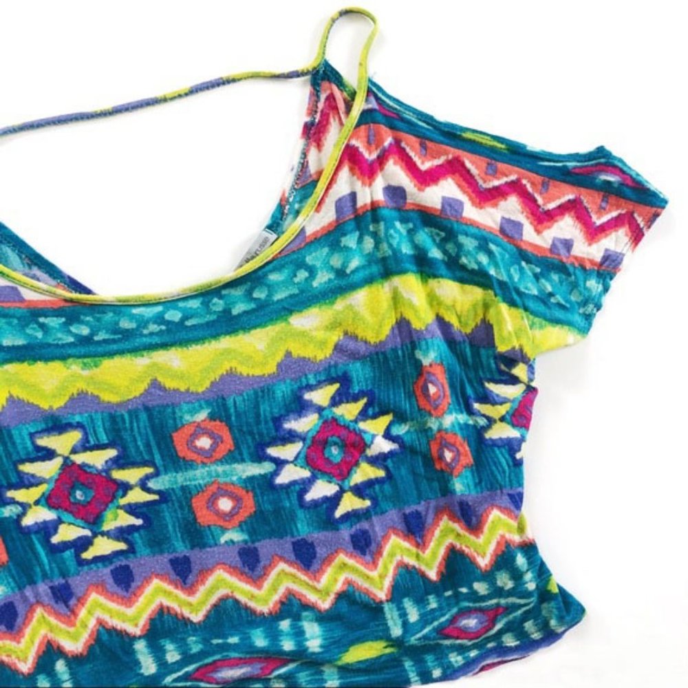 Charlotte Russe Cold Shoulder Tribal Blouse